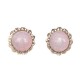 Boucles d'oreilles gentille petite fille acier et pierre rose 80's