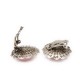 Boucles d'oreilles gentille petite fille acier et pierre rose 80's