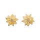 Boucles d'oreilles fleurs dorées et jaunes à paillette 80's