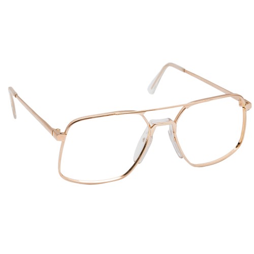 Lunettes Vintage Sans Monture (rimless) - Monture Dorée, Verres Transparents - Style Rétro Hip-hop - UV400