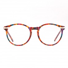 Lunettes vintage rondes multicolores Bourgeois 90's