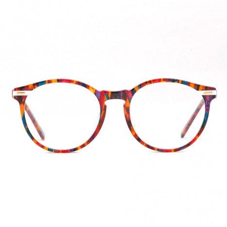 Lunettes vintage rondes multicolores Bourgeois 90's