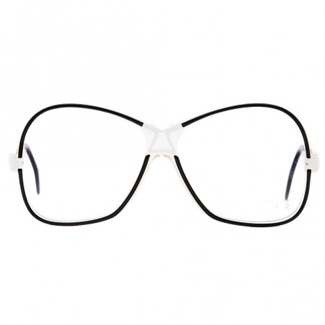 Lunettes Cazal Vintage blanches et noires Hip Hop femme - verres transparents