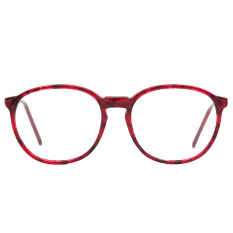 Lunettes vintage rouge forme ronde Bourgeois France