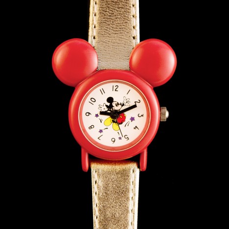 Petite montre Mickey rouge et dorée années 80