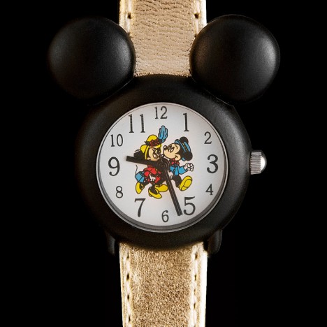 Montre Mickey et Minnie noir et dorée