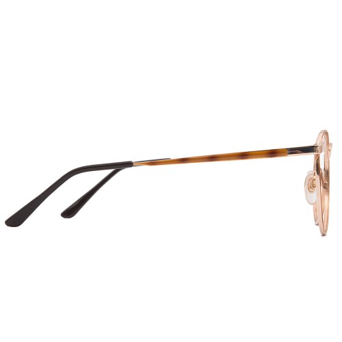 Lunettes Vintage MUNIC EYEWEAR - Monture Demi-ronde Or/marron, Unisexe, Neuf Sans étiquette