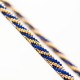 Collier / Sautoir vintage doré et bleu années 70 - Perles torsadées
