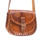 Petit sac besace vintage cuir marron Western