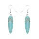 Boucles d'oreilles plumes turquoise et argent