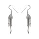 Boucles d'oreilles grandes plumes argent made in USA