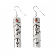 Boucles d'oreilles Totem amérindien argent et Jase USA