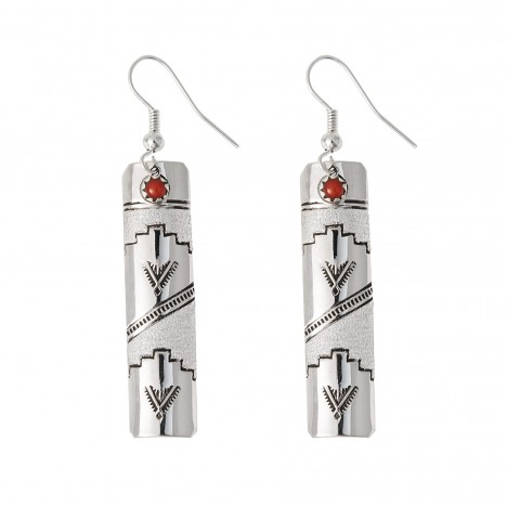 Boucles d'oreilles Totem amérindien argent et Jaspe USA