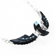 Collier aigle Navajo Onyx et argent USA