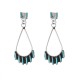 Boucles d'oreilles goutte argent et turquoise made in USA