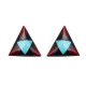 Boucles d'oreilles triangulaires pierres turquoise USA