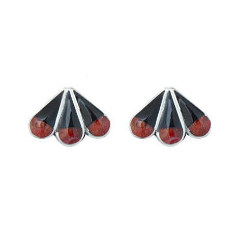 Boucles d'oreilles indiens d'Amérique Onyx et Japse USA