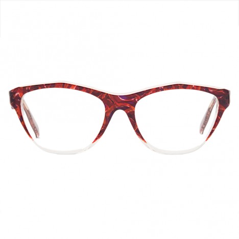 Lunettes vintage translucide et texturé rouge 90’s Made in France