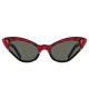 Lunettes cat's eyes vintage rouges et noires France 50's