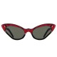 Lunettes cat's eyes vintage rouges et noires France 50's