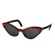 Lunettes cat's eyes vintage rouges et noires France 50's