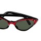 Lunettes cat's eyes vintage rouges et noires France 50's