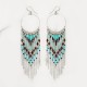 Boucles d'oreilles amerindiennes perles turquoise
