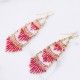 Boucles d'oreilles chandelier perles rouges