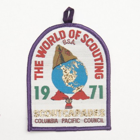 Patch brodé World of Scouting 1971 scouts capades - colombie pacifique