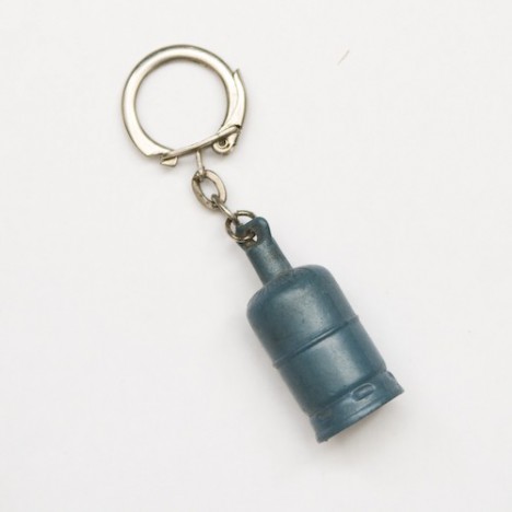 Porte clé Butagaz bouteille de gaz bleue des années 60