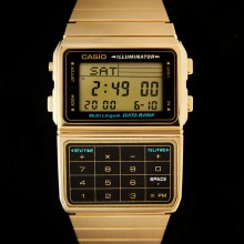 Montre Casio calculatrice vintage dorée - Casio DBC-610GA-1DF data bank