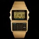 Montre Casio calculatrice vintage dorée - Casio DBC-610GA-1DF data bank