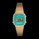 Casio LA670WEGA-2EF - Montre casio vintage dorée et turquoise pour femme Color Block 