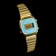 Casio LA670WEGA-2EF - Montre casio vintage dorée et turquoise pour femme Color Block 