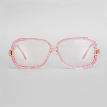 Lunettes vintage Cazal 320 roses et dorées pour femmes - Lunettes Cazal vintage verres transparents, neuves de stock années 80