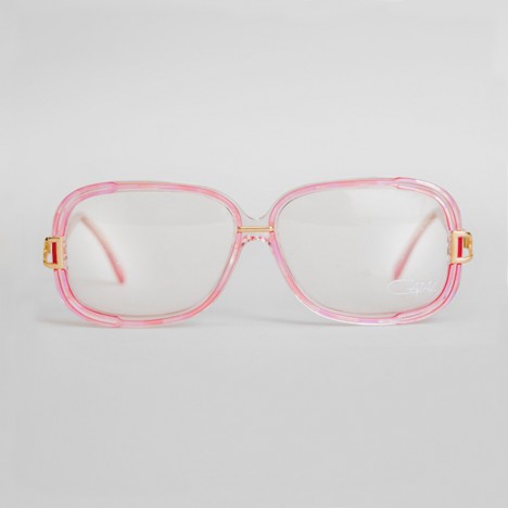 Lunettes vintage Cazal 320 roses et dorées pour femmes - Lunettes Cazal vintage verres transparents, neuves de stock années 80