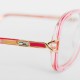 Lunettes vintage Cazal 320 roses et dorées pour femmes - Lunettes Cazal vintage verres transparents, neuves de stock années 80