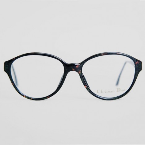 Lunettes Christian Dior vintage noires pour femmes, verres transparents, neuves de stock ancien années 80