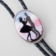 Cravate américaine Vintage danseurs ultra kitsch lacet cuir noir