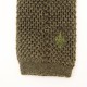 Cravate vintage tricotée / knit tie vert kaki année 70
