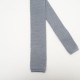 Cravate vintage fine tricotée / knit tie gris souris pourpre année 70