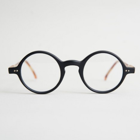 Lunettes vintage rondes noires et écailles ambre style Harry Potter - Solaire et Vue - Années 80