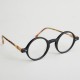 Lunettes vintage rondes noires et écailles ambre style Harry Potter - Solaire et Vue - Années 80