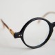 Lunettes vintage rondes noires et écailles ambre style Harry Potter - Solaire et Vue - Années 80