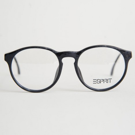 Lunettes vintage Esprit rondes noires texturées des années 90