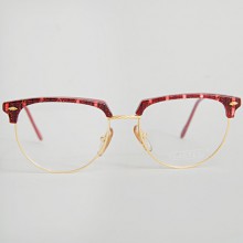 Lunettes vintage femme Lastes style Clubmaster rouge et dorées années 70