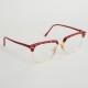 Lunettes vintage femme Lastes style Clubmaster rouges et dorées années 70