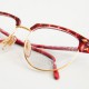 Lunettes vintage femme Lastes style Clubmaster rouges et dorées années 70