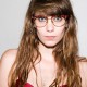 Lunettes vintage femme Lastes style Clubmaster rouges et dorées années 70