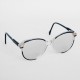 Lunettes vintage femme Donna noires et grises Granny Style - années 70-80